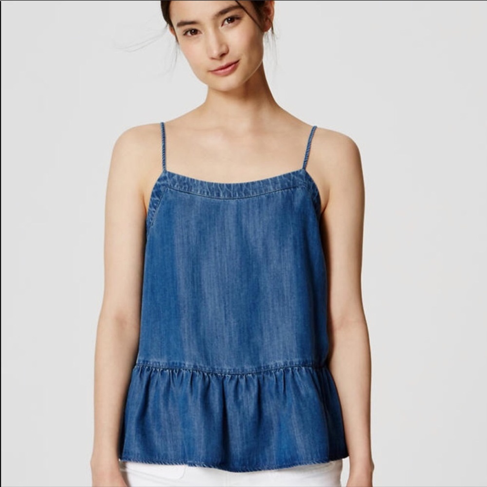 Loft Chambray Peplum Tank